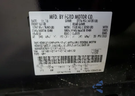 2016 Ford Explorer Xlt z USA, uszkodzony, nr VIN 1FM5K8DH8GGC10129